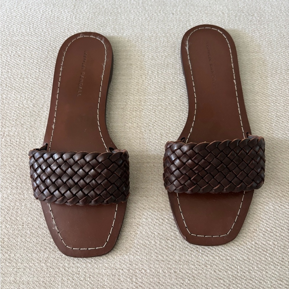 Loeffler Randall Dark Brown Woven Slides